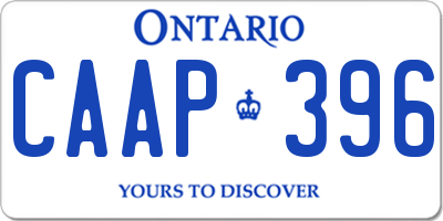 ON license plate CAAP396