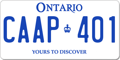 ON license plate CAAP401