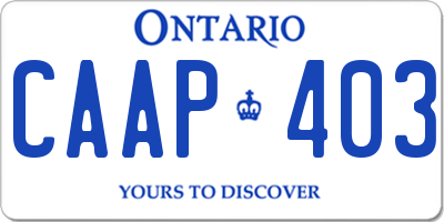 ON license plate CAAP403