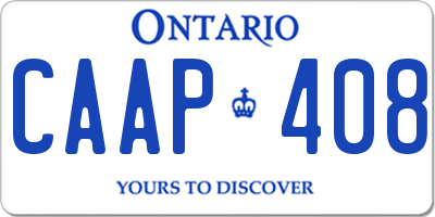 ON license plate CAAP408