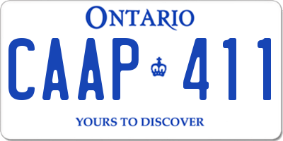 ON license plate CAAP411