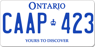 ON license plate CAAP423