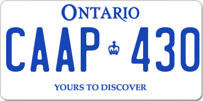 ON license plate CAAP430