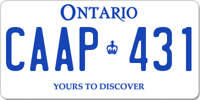 ON license plate CAAP431