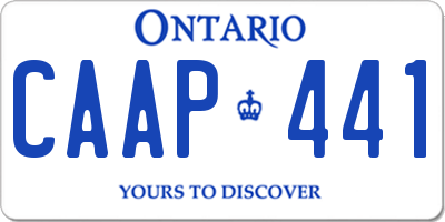 ON license plate CAAP441