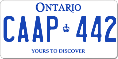 ON license plate CAAP442