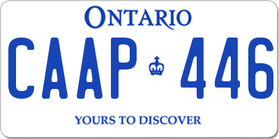 ON license plate CAAP446