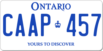 ON license plate CAAP457