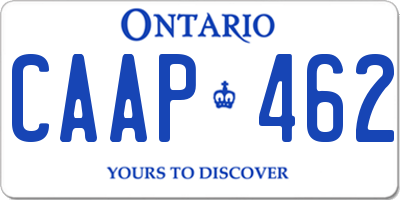 ON license plate CAAP462