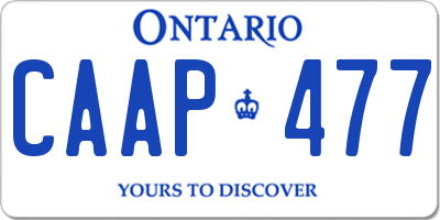 ON license plate CAAP477