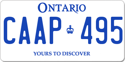 ON license plate CAAP495