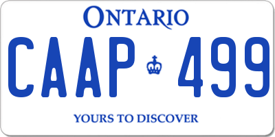 ON license plate CAAP499