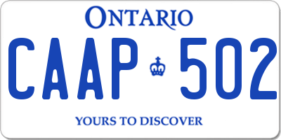 ON license plate CAAP502