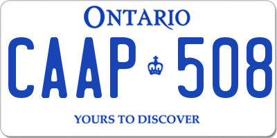 ON license plate CAAP508