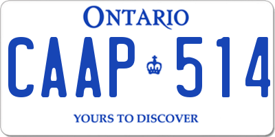 ON license plate CAAP514