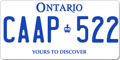 ON license plate CAAP522