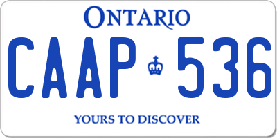 ON license plate CAAP536