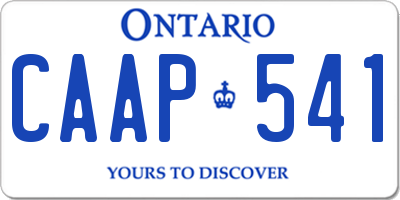 ON license plate CAAP541