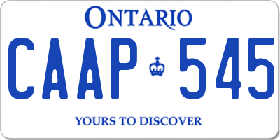 ON license plate CAAP545