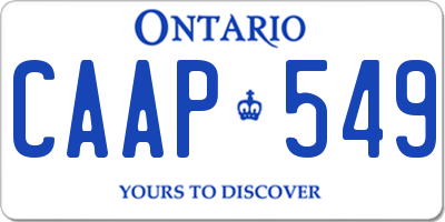 ON license plate CAAP549