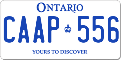 ON license plate CAAP556