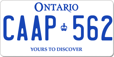 ON license plate CAAP562