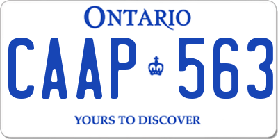 ON license plate CAAP563