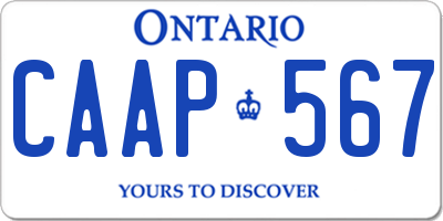 ON license plate CAAP567