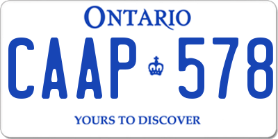 ON license plate CAAP578