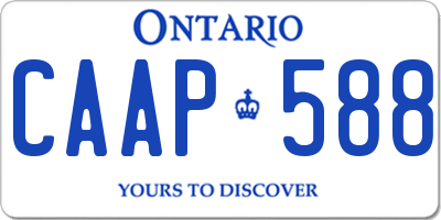 ON license plate CAAP588