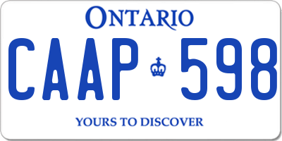 ON license plate CAAP598