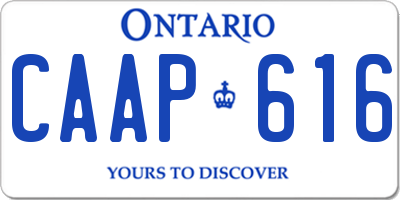 ON license plate CAAP616