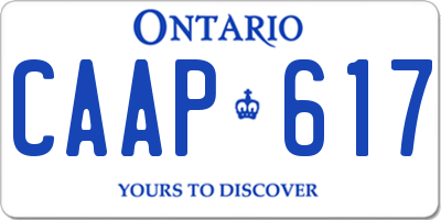 ON license plate CAAP617