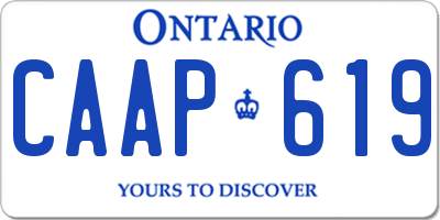 ON license plate CAAP619