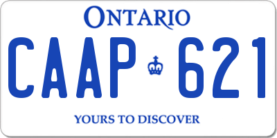 ON license plate CAAP621