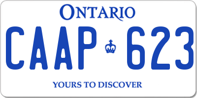 ON license plate CAAP623