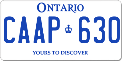 ON license plate CAAP630