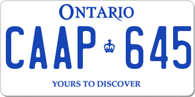 ON license plate CAAP645