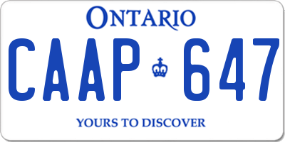 ON license plate CAAP647