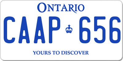 ON license plate CAAP656