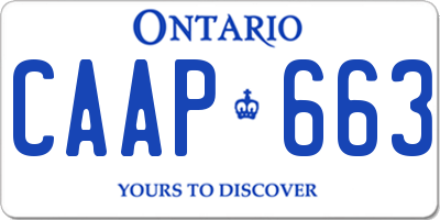 ON license plate CAAP663