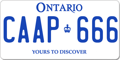 ON license plate CAAP666