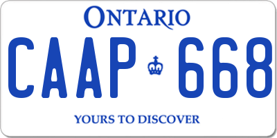 ON license plate CAAP668