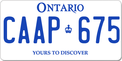 ON license plate CAAP675