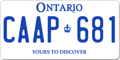 ON license plate CAAP681