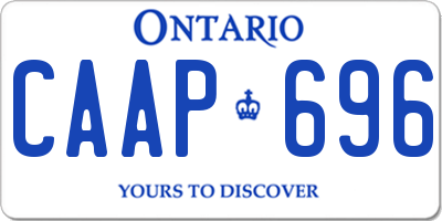 ON license plate CAAP696