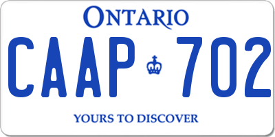 ON license plate CAAP702