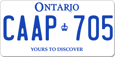 ON license plate CAAP705