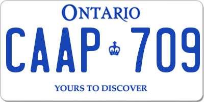 ON license plate CAAP709