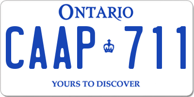 ON license plate CAAP711